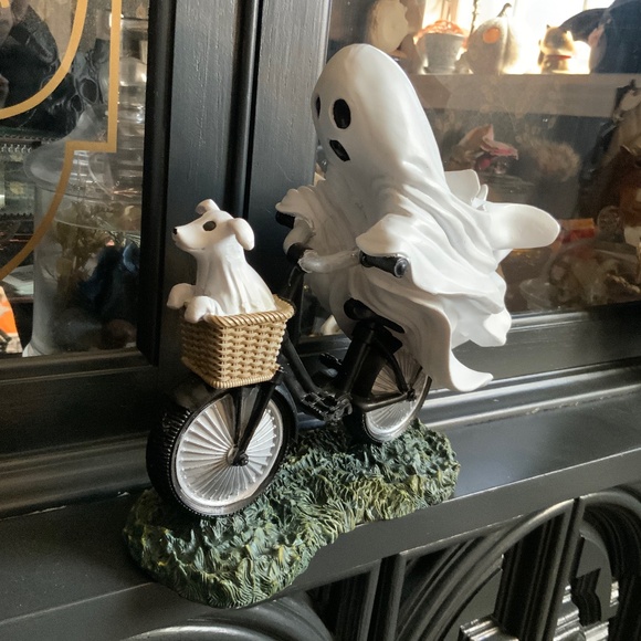 Other - Halloween viral ghost and dog riding bike figure